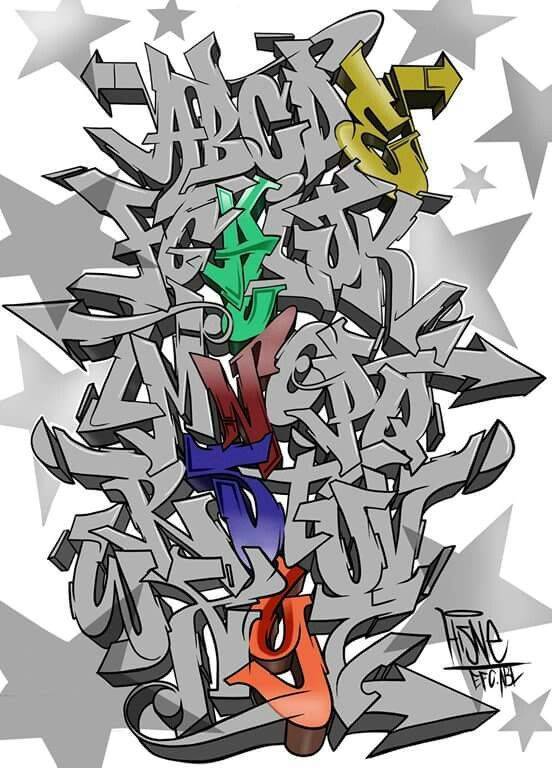 dibujar abecedario o letras en graffiti 2