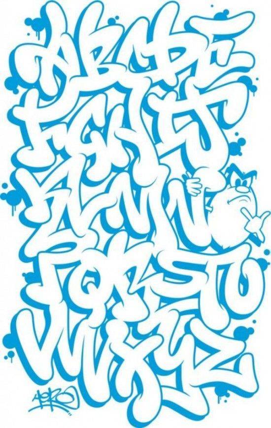 dibujar abecedario o letras en graffiti