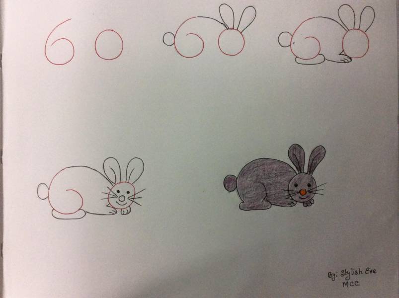 dibujar animales con numeros 2