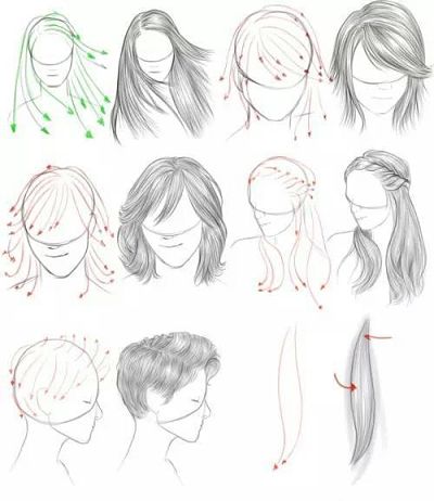aprender a dibujar cabello liso o lacio 2