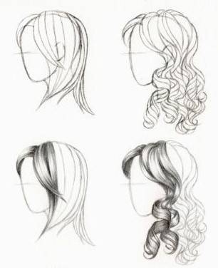 paso 2 para aprender a dibujar cabello de mujer