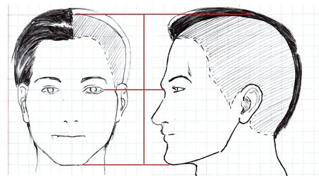 paso 3 para dibujar cabello de hombre