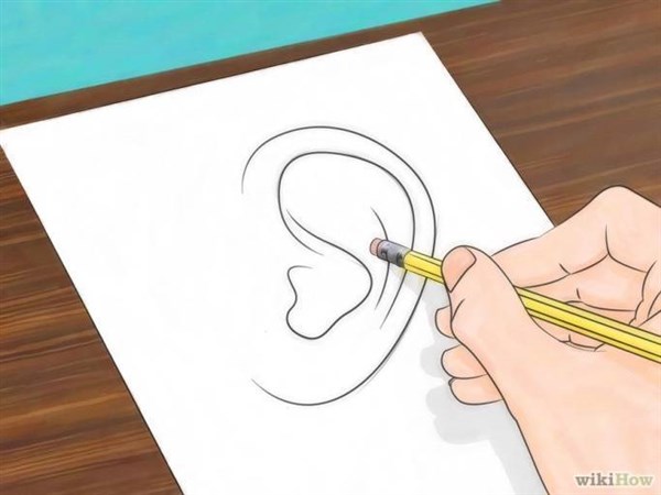 paso 4 para aprender a dibujar orejas de hombre y de mujer de perfil
