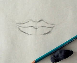 paso 5 para dibujar labios a lapiz