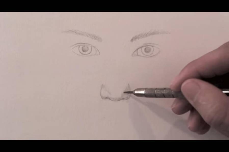 paso 5 para dibujar una nariz realista