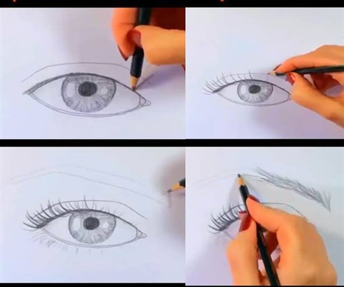 paso 6 para aprender a dibujar ojos realistas