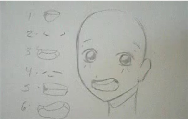 paso 6 para dibujar labios anime