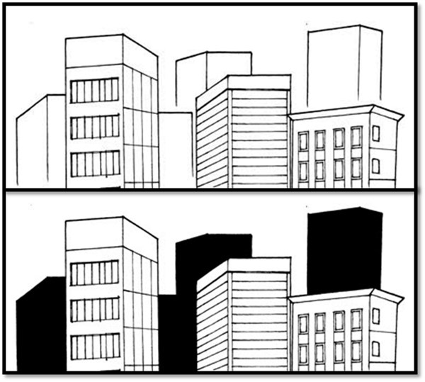 dibujar ciudades de fondo con personaje en primer plano 3