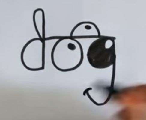 Aprende Cómo Dibujar Un Perro Con Letras Y Números Paso A Paso 3