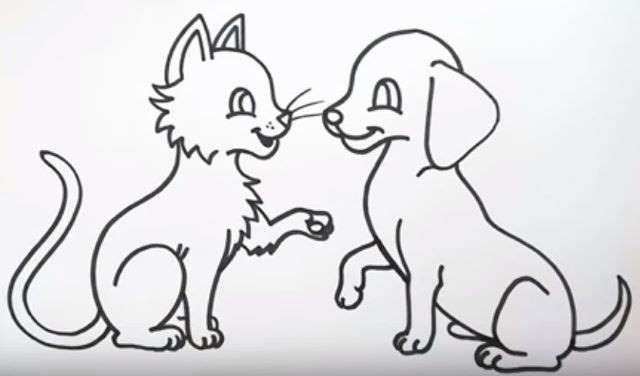Aprende Cómo Dibujar Un Perro Y Un Gato Paso A Paso 7