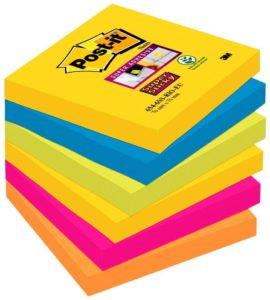 Post-It Super Sticky – Pack de 6 blocs de notas autoadhesivas